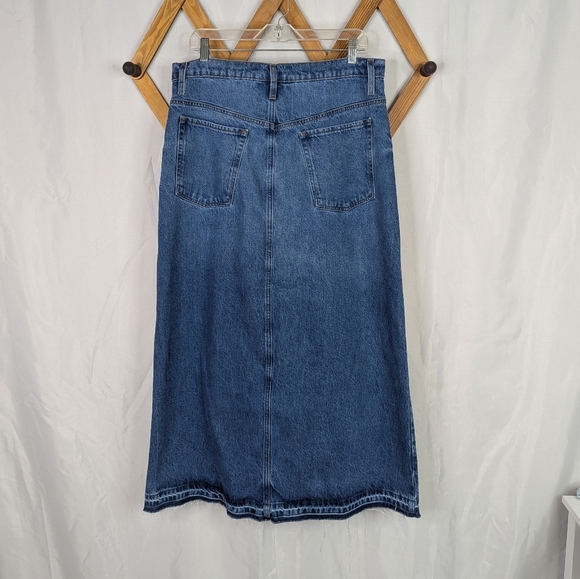 Frame Midaxi Del Amor Midi Maxi Denim Dark Wash Jean Skirt - Picture 3 of 8